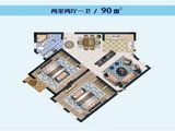 九龙山壹号_2室2厅1卫 建面90平米