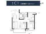 华侨城万科理想新都会_3室2厅1卫 建面95平米