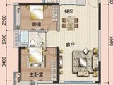 珠江云锦_2室2厅1卫 建面91平米