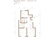中国铁建西山国际城_2室2厅1卫 建面90平米