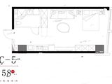 博瑞公寓_1室1厅1卫 建面58平米