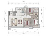万科公园都会_3室2厅2卫 建面129平米