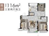 金科华都学林府_3室2厅2卫 建面116平米