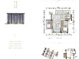 金科龙里东方_2室2厅2卫 建面93平米