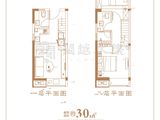 龙旺闽越水镇华府壹号_1室1厅2卫 建面30平米