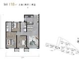 龙湖光年_3室2厅2卫 建面118平米